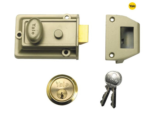 Yale Locks - P77 Traditional Nightlatch 60mm Backset Nickel Brass Finish Visi