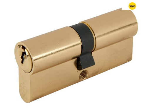 Yale Locks - Euro Double Cylinder Kitemark 30 x30 (70mm) Polished Brass Visi