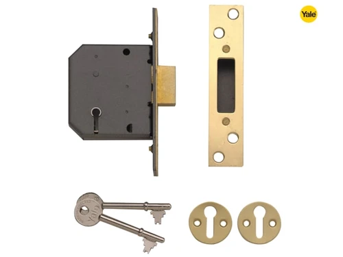 Yale Locks - PM552 5 Lever Mortice Deadlock 80mm 3in Polished Brass