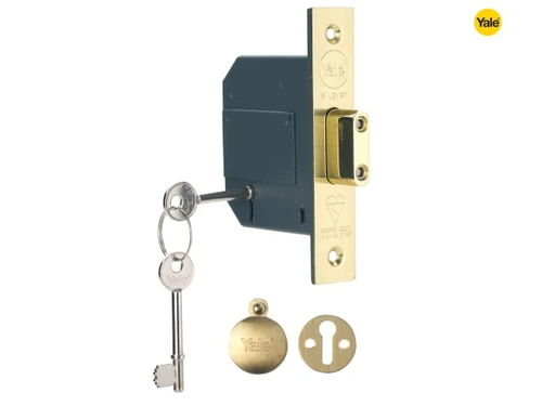 Yale Locks - PM562 Hi-Security BS 5 Lever Mortice Deadlock 68mm 2.5in Polished Brass