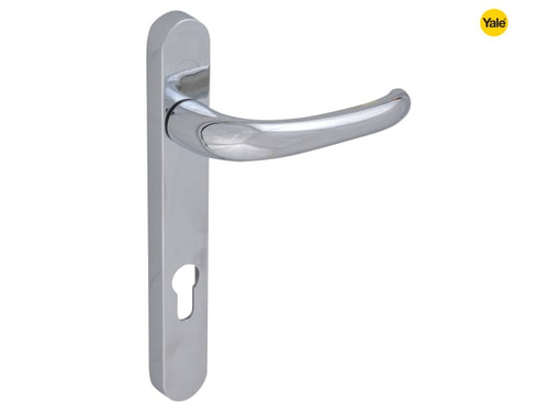 Yale Locks - Shortback Plate Handle PVCu Chrome Finish 92mm/122mm