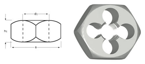 VOLKEL -  Hexagon Die Nuts Unified thread HSS UNF