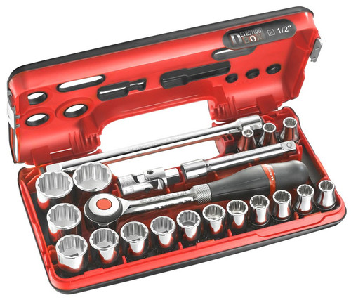 Facom - 1/2" Drive 12 Point Socket Set in Detection Box - S.360DBOX112