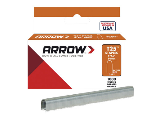 Arrow - T25 Staples 14mm (9/16in) Box 1000