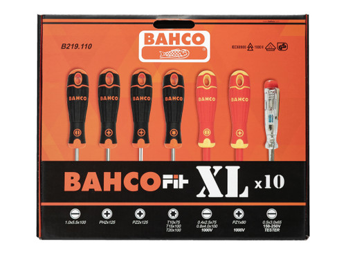 Bahco - BahcoFit XL Screwdriver Set, 10 Piece SL/PH/PZ/TX