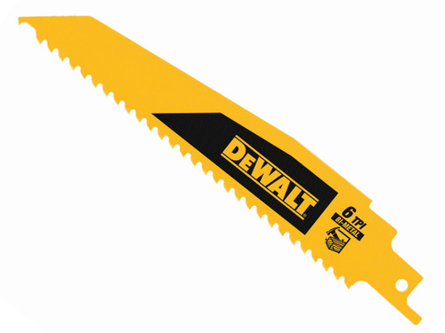 DeWALT - Bi-Metal Wood Demolition Reciprocating Blade 152mm x 6 TPI (Pack 5)