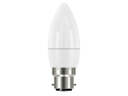 Energizer - LED BC (B22) Opal Candle Non-Dimmable Bulb, Warm White 470 lm 5.9W