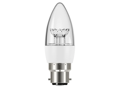 Energizer - LED BC (B22) Clear Candle Dimmable Bulb, Warm White 470 lm 5.9W