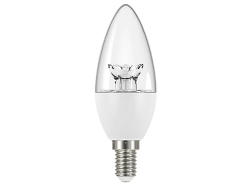 Energizer - LED SES (E14) Clear Candle Dimmable Bulb, Warm White 470 lm 5.9W