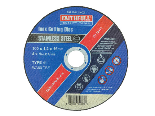 Faithfull Tools - Inox Cutting Disc 100 x 1.2 x 16mm