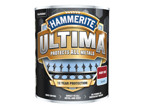 Hammerite - Ultima Metal Paint Smooth Ruby Red 750ml