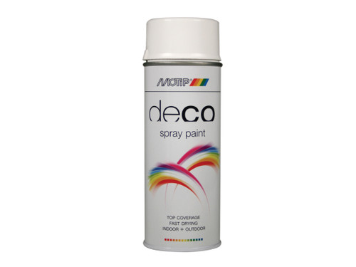 PlastiKote - Deco Spray Paint High Gloss RAL 9016 Brilliant White 400ml