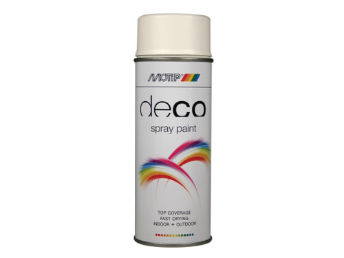 PlastiKote - Deco Spray Paint Matt RAL 9010 White 400ml