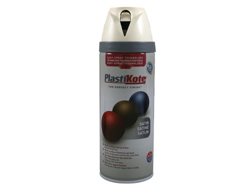 PlastiKote - Twist & Spray Satin Pure Brilliant White 400ml