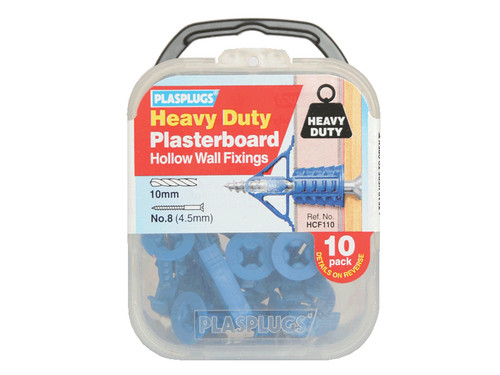 Plasplugs - HCF110 Heavy-Duty Plasterboard Fixings Pack of 10