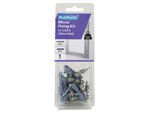Plasplugs - Mirror Fixing Kit for Solid & Hollow Walls