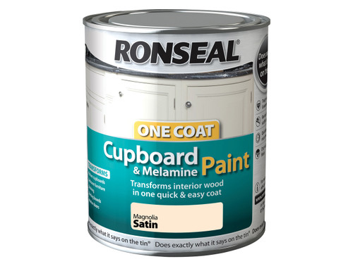 Ronseal - One Coat Cupboard & Melamine Paint Magnolia Satin 750ml
