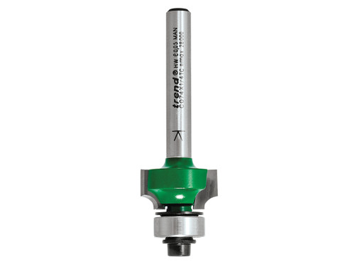 Trend - C074 x 1/4 TC Round Over Two Flute Cutter 3.2 x 9.5mm