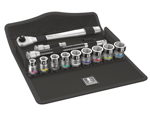 Wera - 8100 SB HF 1 Zyklop Metal Switch Socket Set of 13 Metric 3/8in Drive