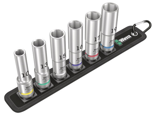 Wera - Belt C Deep 1 Socket Set of 6 Metric 1/2in Drive