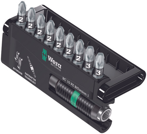 Wera - Bit-Check 10 PZ BiTorsion 1 Set, 10 Piece
