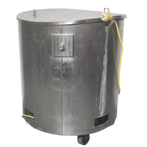 100 gallon stainless steel water jacketed heated tank on wheels