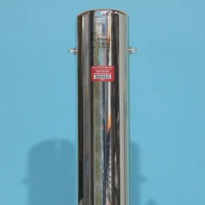 Corrugated expansion bellows on a 3.5-inch OD silver-coated vacuum jacket for thermal stress relief