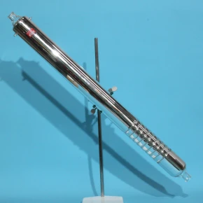 New 43-inch Stanland silver vacuum-jacketed 20-plate Oldershaw distillation column with 2-inch ID