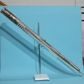 Used 58-inch silver vacuum-jacketed Oldershaw gravity mixing column