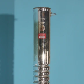 Heavy-wall borosilicate glass on a used 58-inch pilot-scale fractional gravity mixer