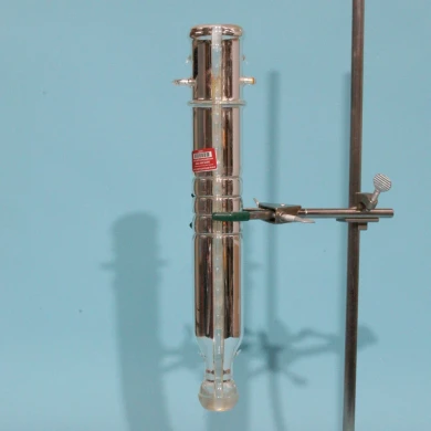 Used Lab Glass Inc 50/30 ball joint 10 plate silver vacuum jacketed Oldershaw column