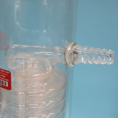 Three nested internal condensing coils inside a massive 4-inch ID pilot-scale condenser