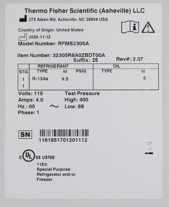Thermo Revco flammable storage refrigerator