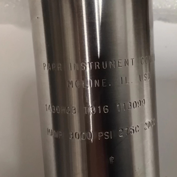 Parr 1430HC3 100 mL 3000 psi @ 270 °C Non-Stirred