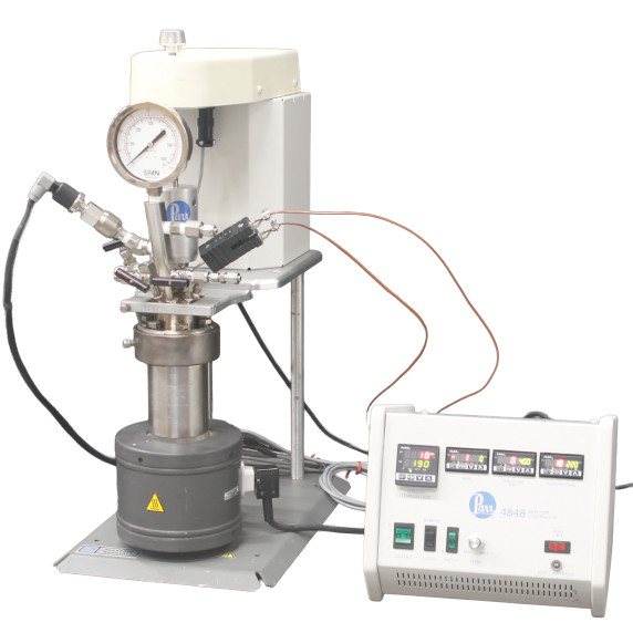 Used Parr 4562 450 mL stainless steel high pressure chemical reactor with 4848 controller