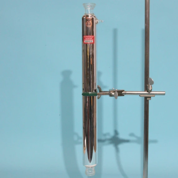 New 22-inch SGA silver vacuum-jacketed Oldershaw gravity mixing column with 35/25 ball joints
