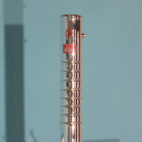 42 inch Lab Glass Oldershaw mixing column with silver vacuum jacket