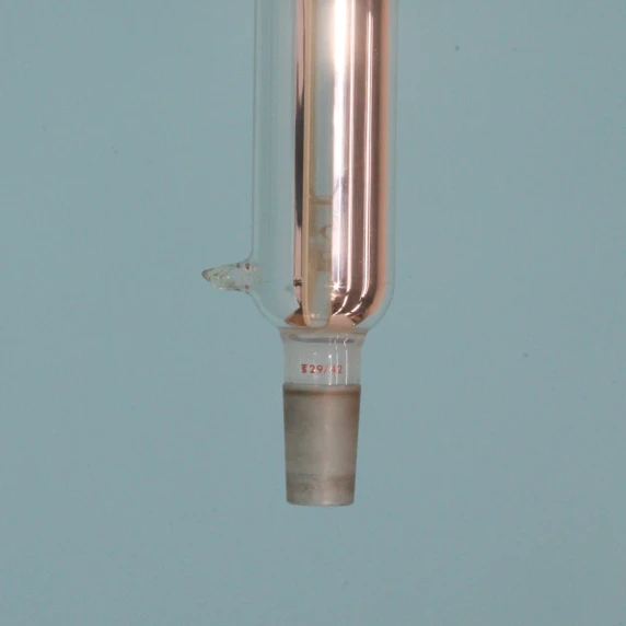Standard 29/42 ground glass taper joint on a laboratory continuous-flow mixing apparatus