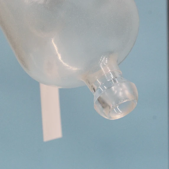 Used Buchi cold trap glass sleeve with angled 19/38 feed connection