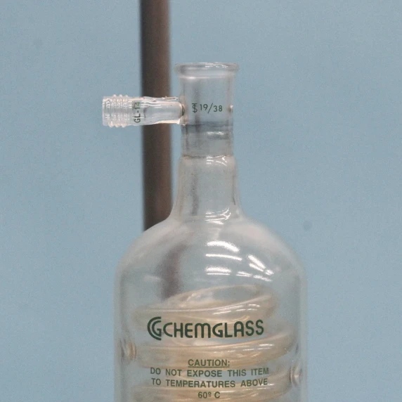 Chemglass CG-1326-10 diagonal rotovap condenser with 50mm bottom flange