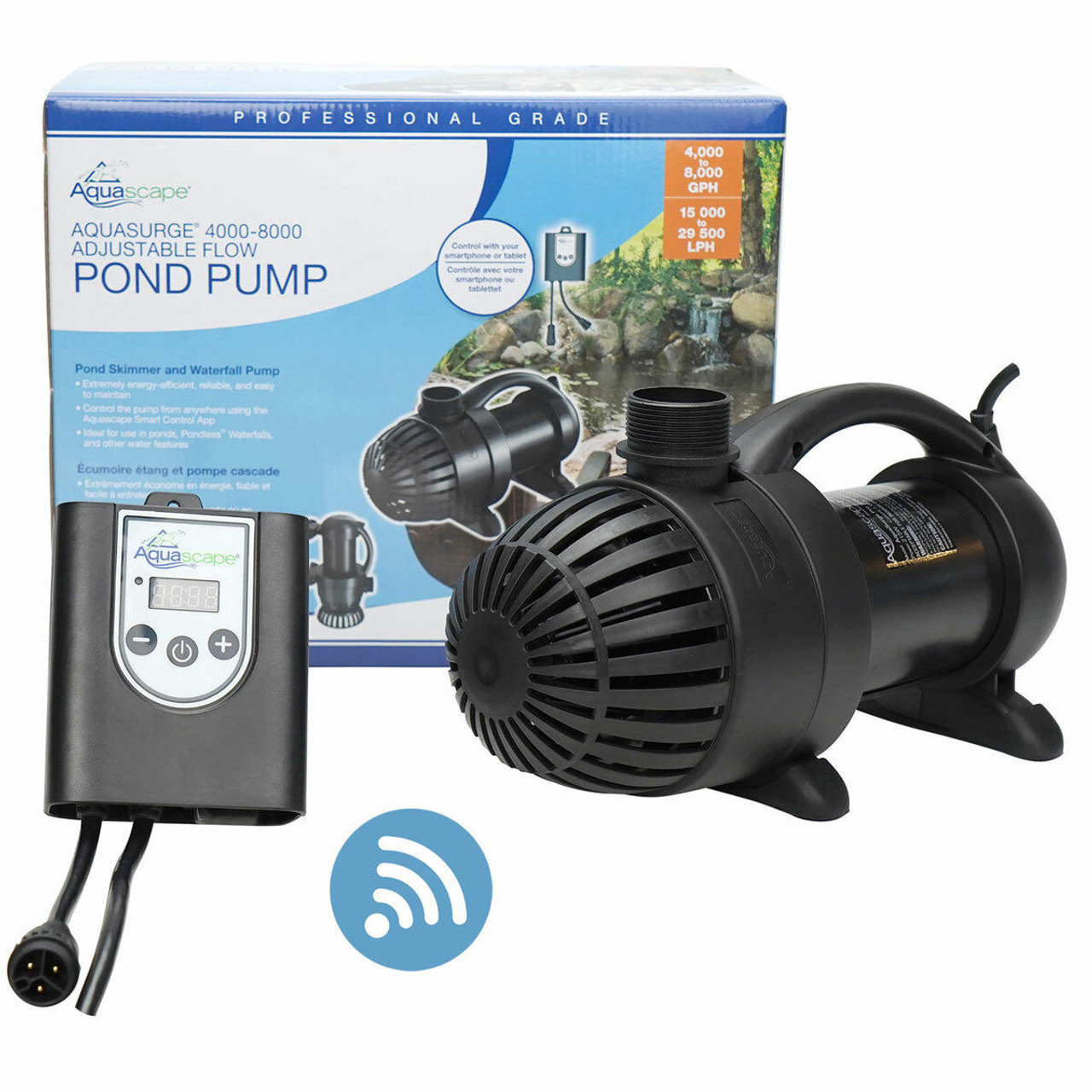 Depot Pond Smart - Adjustable Pumps Receiver and Garden Aquasurge Pro G2 w/ Flow Control