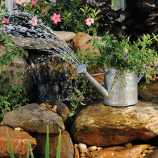 Custom Pro Watering Can Fountain Spitter and Planter - Silver