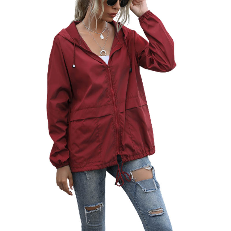 Red Drawstring Jacket Womens Drawstring Rain Jacket - www.internationalcommoditiesbrokers.com