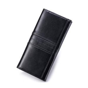 Classic Tan Leather Bifold Wallet – Ladies RFID Blocking Clutch with Multi-Card Slots & Secure Clasp