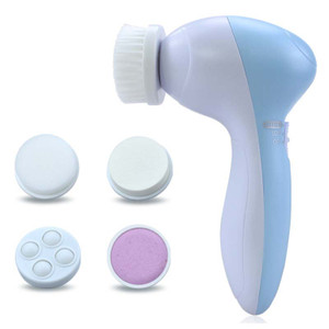 5in1 Electric Facial Cleansing Brush, Rotating Face Scrubber with 5 Heads