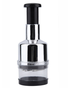 Stainless Steel Handheld Onion Chopper, Manual Press Vegetable Food Chopper, Compact Dicer and Mincer for Kitchen