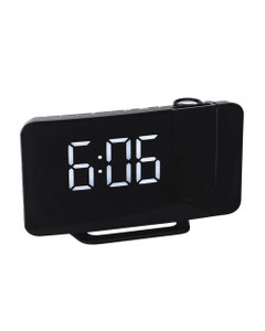 Digital Curve LED Projector Alarm Clock with White Light for Bedroom, Ceiling Wall Easy to Use, Black with Red Light
