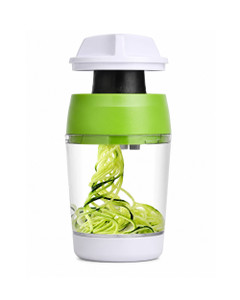 Handheld 5 in1 Vegetable Spiralizer with Container for Onion, Cucumber, Carrot, Zucchini