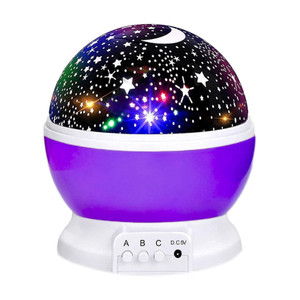 Night Light Moon Star LED Projector Lamp Romantic Rotating Starry Cosmos Nightlight for Children's Bedside Decor