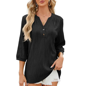 Women's Mid-Sleeve Button Tops
